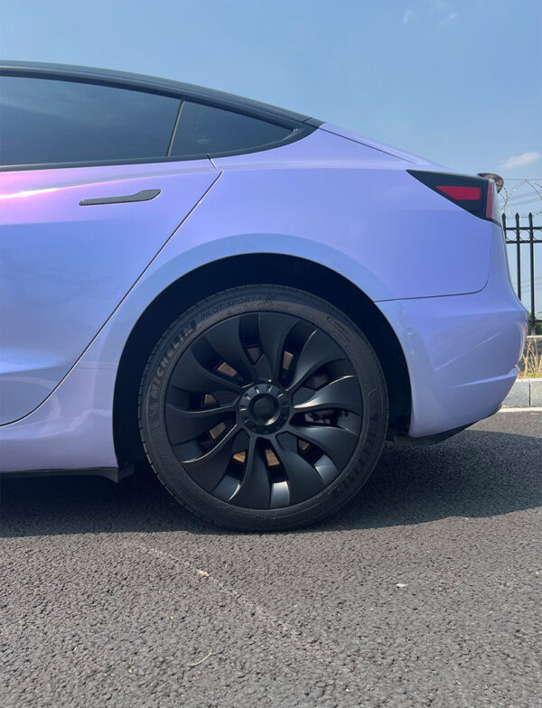 macardi Überturbine Radkappen Set für Tesla Model 3 – 4x Schwarz Matt Felgendeckel