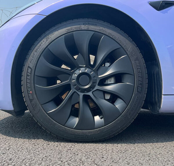 macardi Überturbine Radkappen Set für Tesla Model 3 – 4x Schwarz Matt Felgendeckel - Image 2